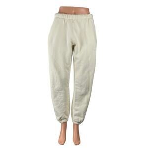 Madhappy Women's White High Rise Fleece Pocket Tapered Jogger Sweat Pants Size S